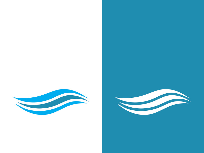 Wave beach vector illustration design logo