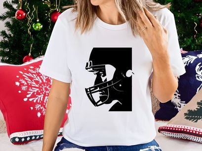 American football player wearing protective helmet and face mask