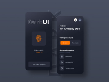 Dark UI App Design | Free Template preview picture