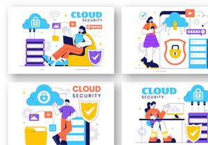 13 Digital Cloud Security Illustration