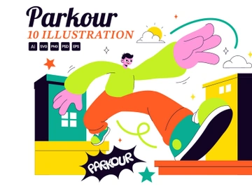10 Parkour Sports Illustration preview picture