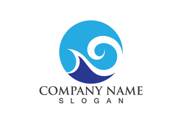 Blue water wave logo design template preview picture