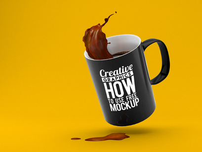 Mug with Coffee Mockup (PSD)