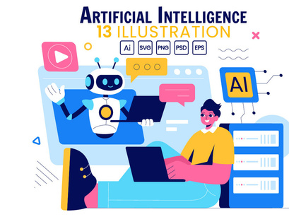 13 Artificial Intelligence Digital Brain Illustration