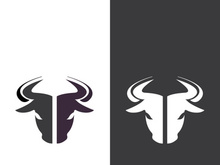 Bull head logo vector icon design