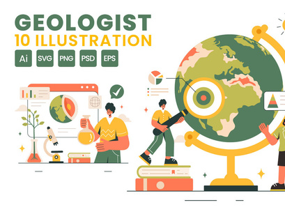 10 Geologist Soil Analysis Illustration