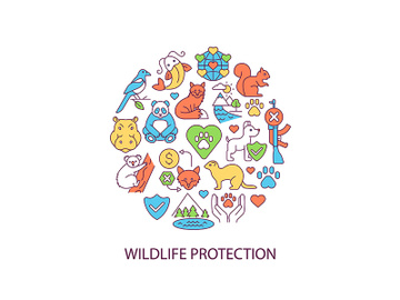 Wildlife protection abstract color concept layout with headline preview picture