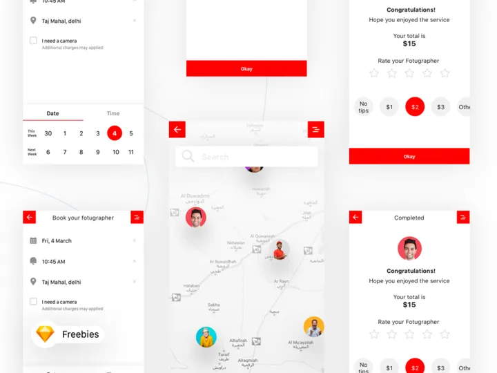 Onboarding - Photographer booking app UI concept.