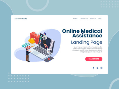 Online medical assistance with ranking info - Landing Page Illustration template