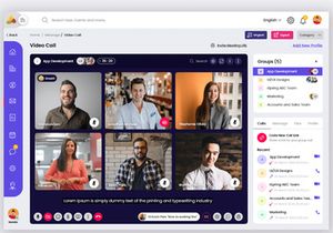 Admin Group Video Call or Conferencing Page Web UI Template