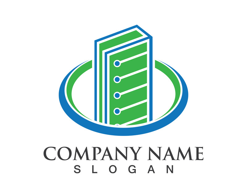 Digital book logo technology vector icon design