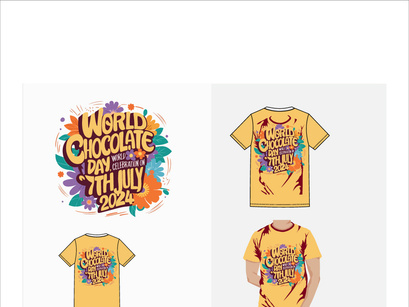 t shirt design world chocolate day with a floral design Bundle