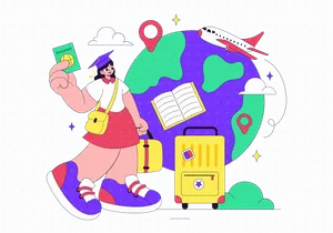 10 Study Abroad Vector Illustration