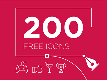 Free set of 200 vector icons for Illustrator preview picture