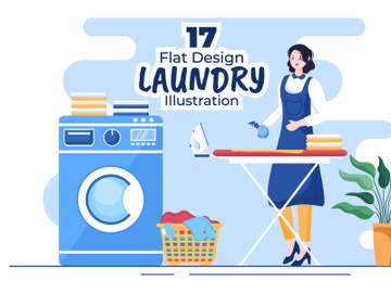 17 Laundry Wash and Drying Machines Illustration preview picture