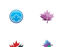 Maple leaf logo design with creative idea