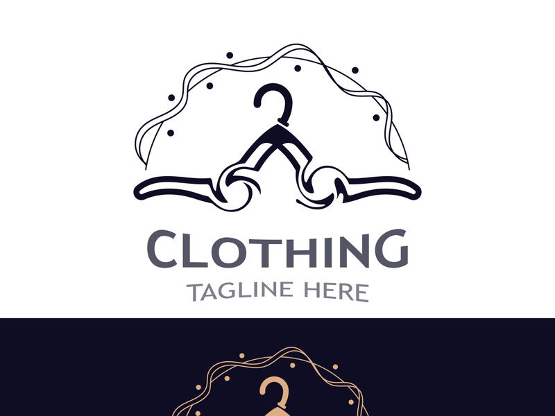 Clothing and Fashion logo design hanger concept, creative simple fashion shop business fashion vector beauty