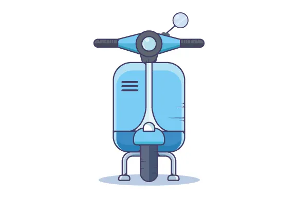 vintage moto scooter. Isolated Vector illustration