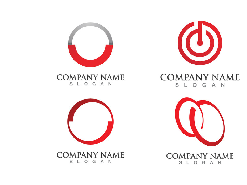 abstract red circle logo vector template