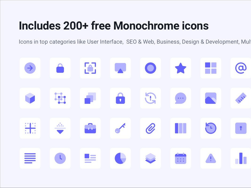 200+ Free Unicons - Monochrome icons