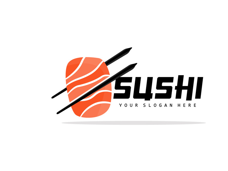 Sushi Logo, Japanese Food Sushi Seafood Vector