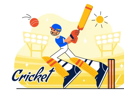 10 Cricket Player Illustration