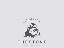 Stone logo template design simple elegant product brand natural element
