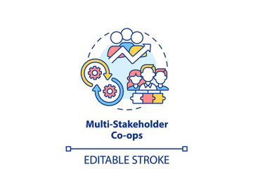 Multi-stakeholder co-ops concept icon preview picture