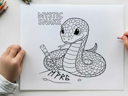 Mystic snake charm flat design vector illustration