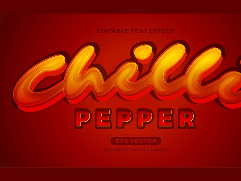 Editable Text Effect Chilli Pepper Style