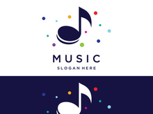 Creative musical note logo abstract design for vocal , music , course, choir, singer , education , concert.