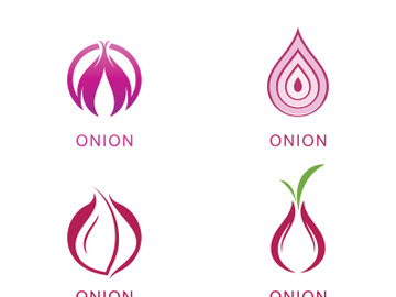 Onion logo vector , red onion icon . illustration Simple onion symbol preview picture