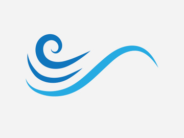 Blue Wave Logo Vector.  wAter wave illustration template design preview picture