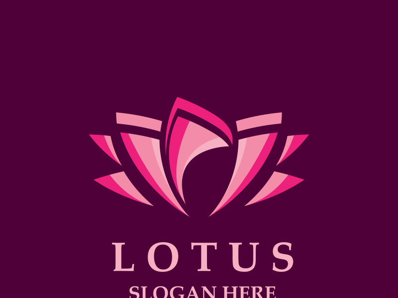 Floral Lotus line art beauty simple and modern logo template vector