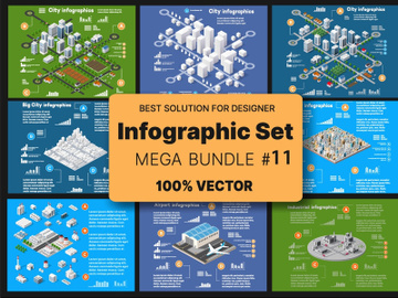 Isometric set infographics preview picture