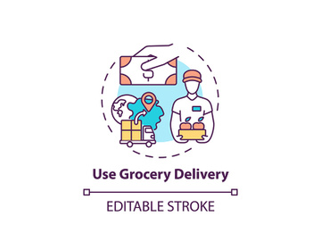 Using grocery delivery concept icon preview picture