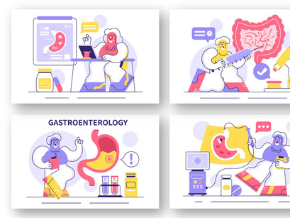 10 Stomach Health Gastroenterology Illustration
