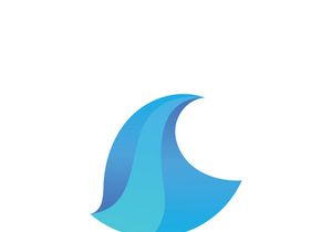 Ocean water wave wave logo design.