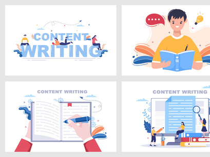 20 Content Writing or Journalist Vector Illustration
