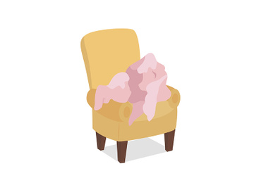 Leaving dirty clothes on armchair semi flat color vector object preview picture