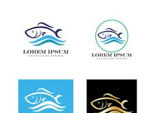 Fish logo template. Creative vector symbol