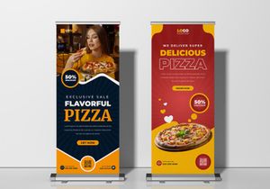Pizza Shop Roll Up Signage Standee Ver-1