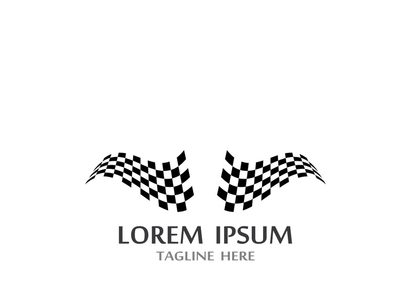 Creative and modern racing flag logo design.