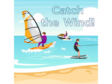 Catch the wind social media post mockup preview picture
