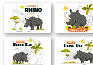 10 World Rhino Day Illustration