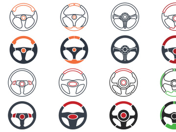 Steering wheel vector element logo design preview picture