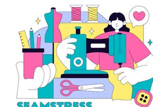 10 Seamstress Vector Illustration