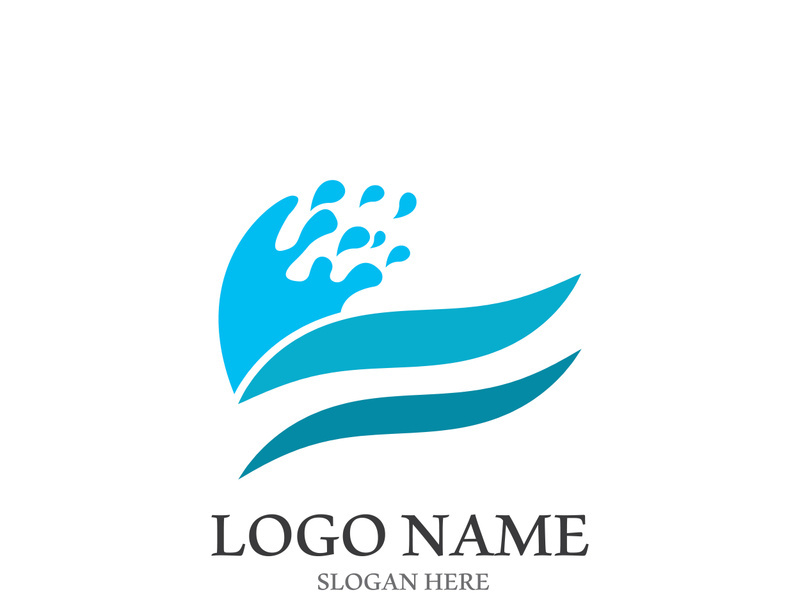 Wave beach vector illustration design logo