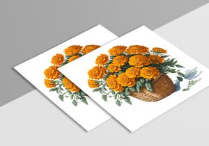 Watercolor Floral Flower Basket Design