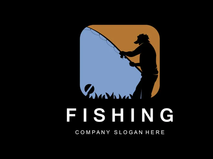 Fishing Logo Design, Fish Hunting Vector Illustration